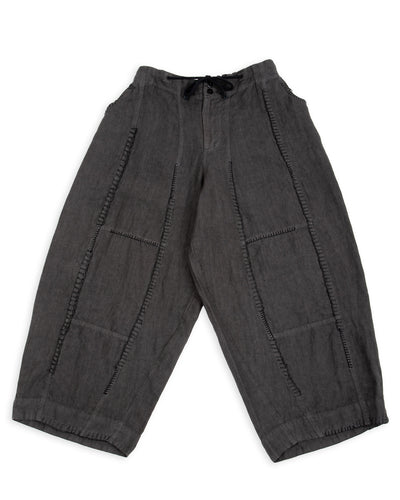 Gathering Fisherman Pant - Black Linen Stonewash - Standard & Strange