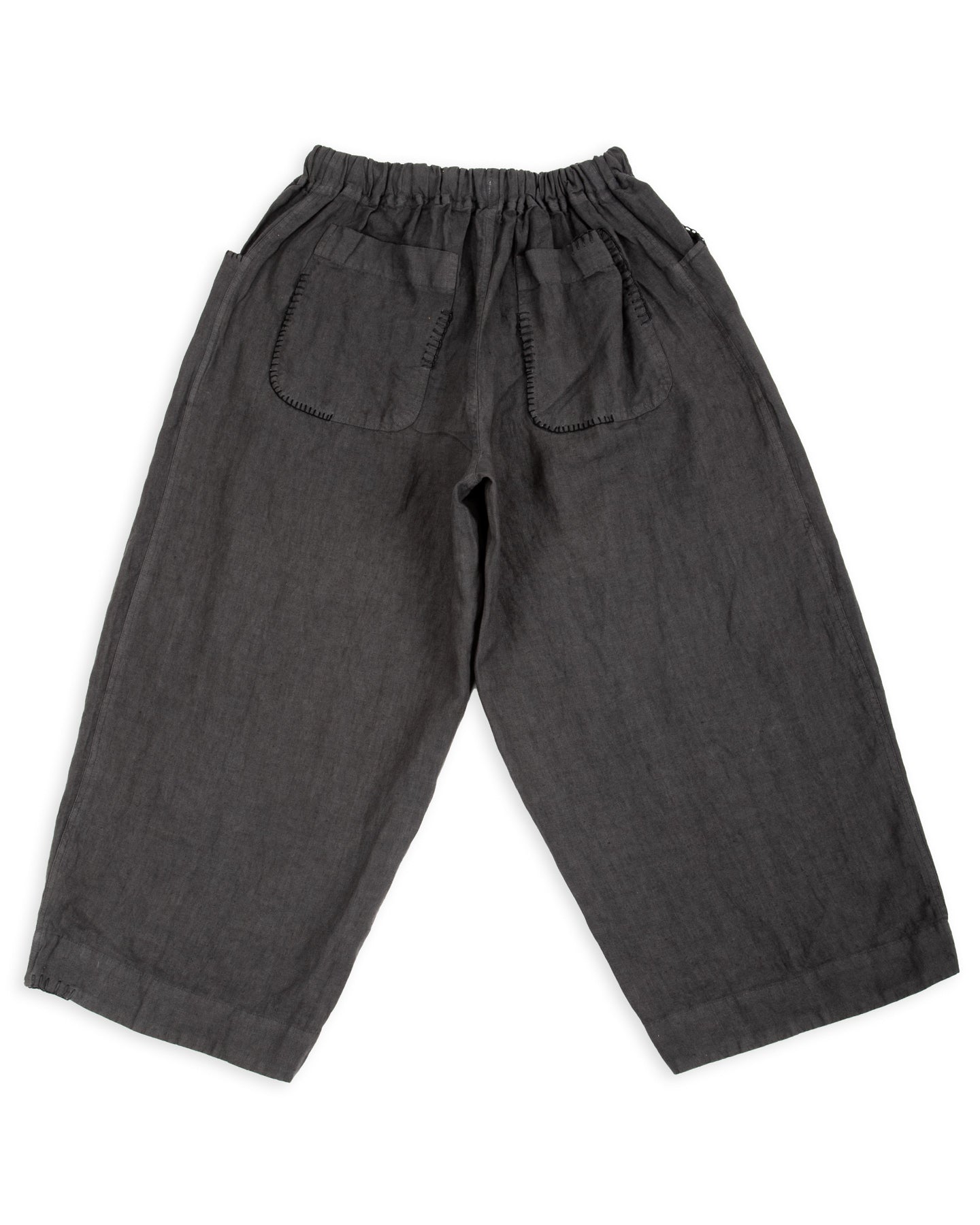 Gathering Fisherman Pant - Black Linen Stonewash - Standard & Strange
