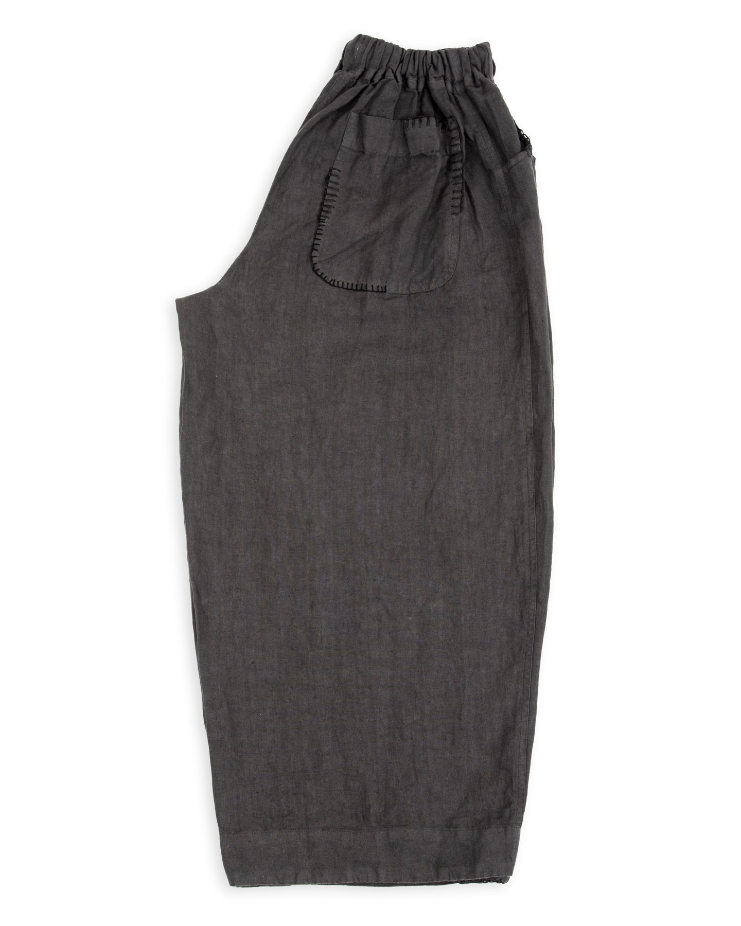 Gathering Fisherman Pant - Black Linen Stonewash - Standard & Strange