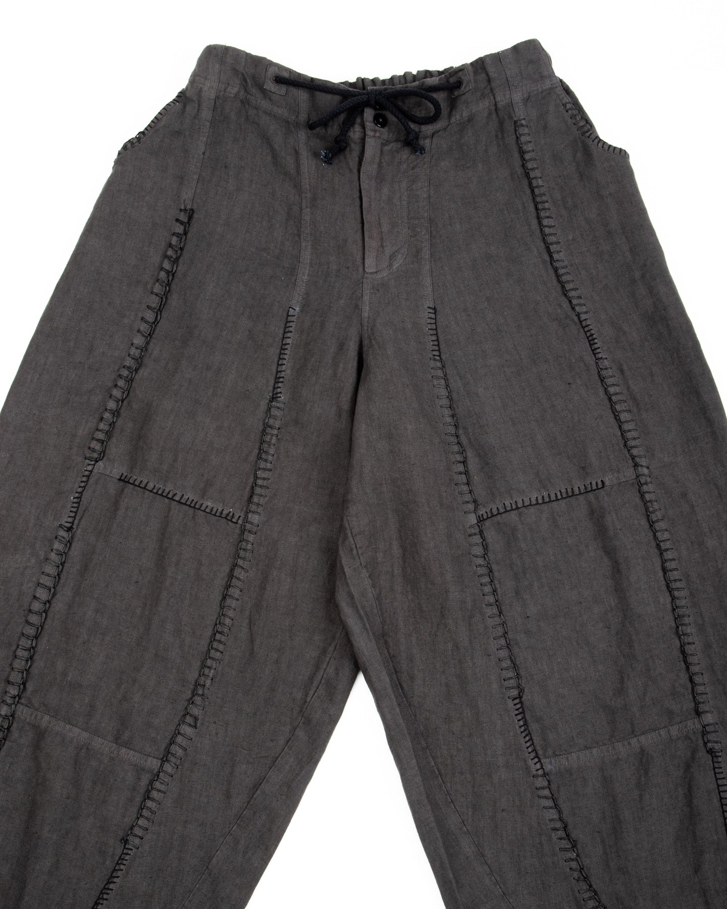 Gathering Fisherman Pant - Black Linen Stonewash - Standard & Strange