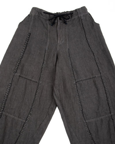 Gathering Fisherman Pant - Black Linen Stonewash - Standard & Strange