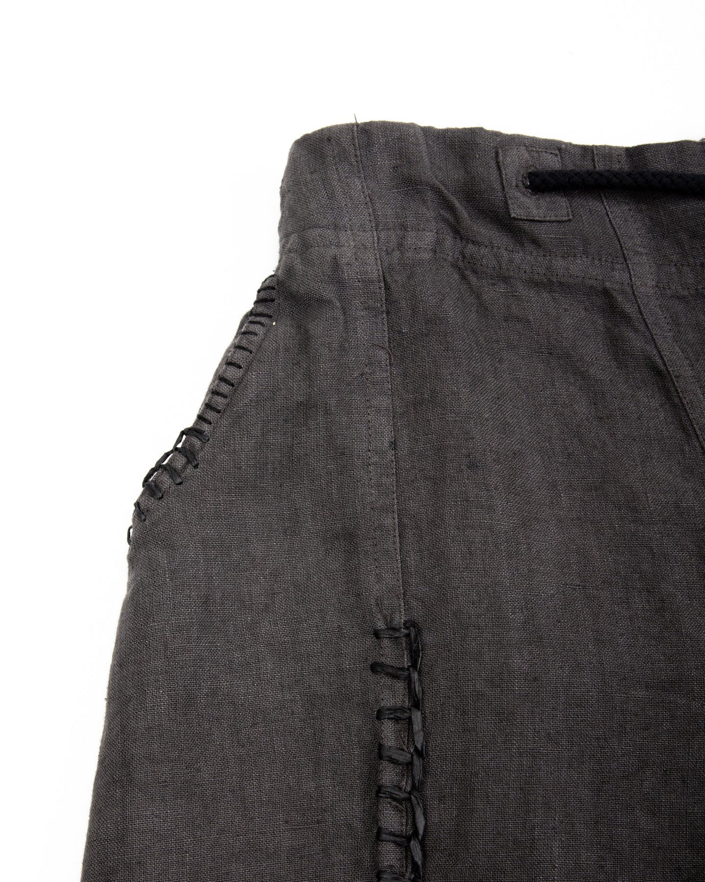 Gathering Fisherman Pant - Black Linen Stonewash - Standard & Strange