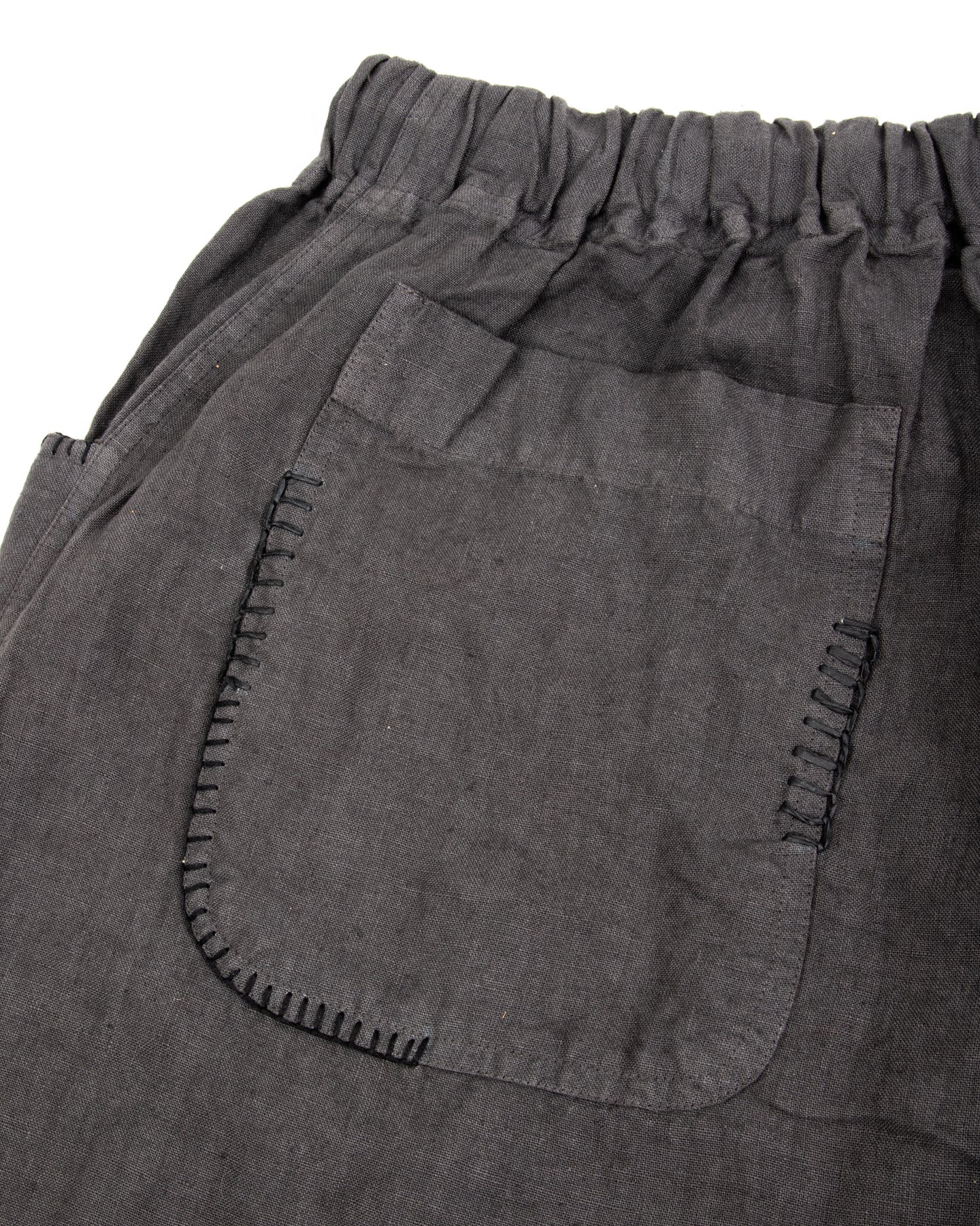 Gathering Fisherman Pant - Black Linen Stonewash - Standard & Strange