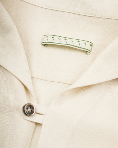 Gorsch Bamboo Linen Italian Collar Short Sleeve Shirt - Beige - Standard & Strange