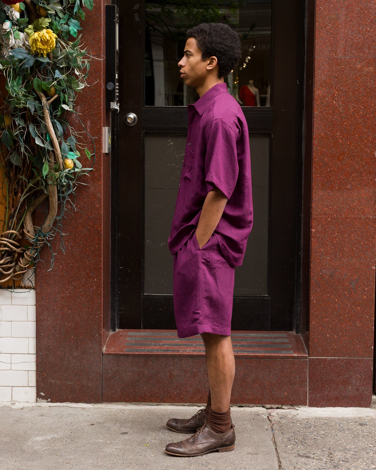 Gorsch Bamboo Linen Shorts - Purple - Standard & Strange