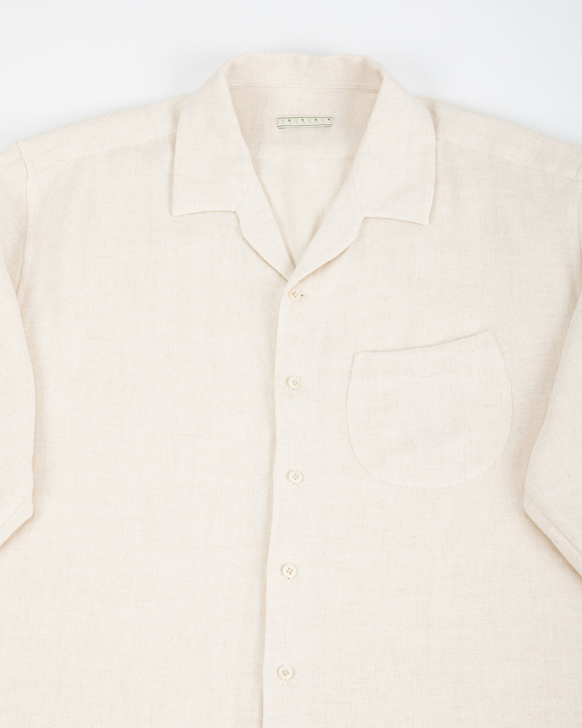 Gorsch Brushed Collar Wide Shirt - Off White Linen/Wool - Standard & Strange