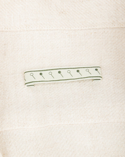 Gorsch Brushed Collar Wide Shirt - Off White Linen/Wool - Standard & Strange