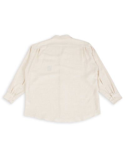 Gorsch Brushed Collar Wide Shirt - Off White Linen/Wool - Standard & Strange