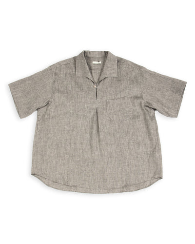 Gorsch Capri Short Sleeve Open Pullover Shirt - Dark Grey Yak Mix - Standard & Strange
