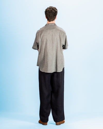 Gorsch Capri Short Sleeve Open Pullover Shirt - Dark Grey Yak Mix - Standard & Strange