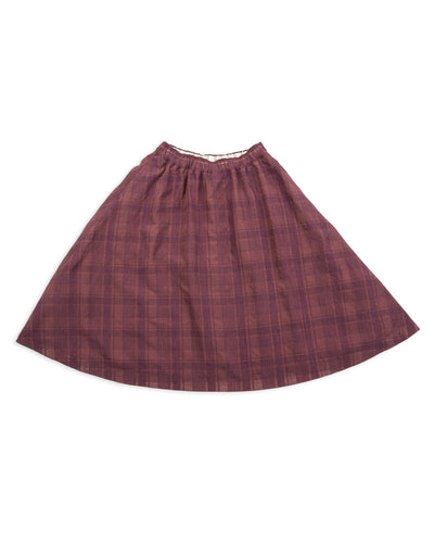Gorsch Cotton Linen Check Skirt - Brown - Standard & Strange
