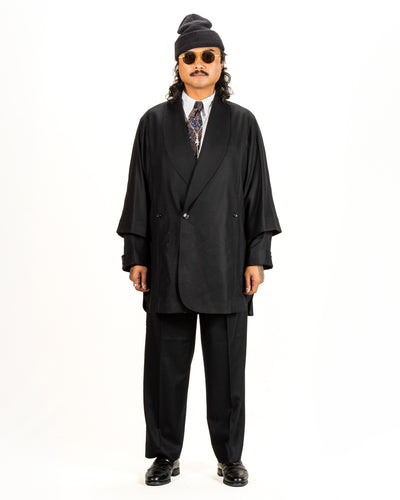 Gorsch Flannel Wool Cape Coat - Black - Standard & Strange