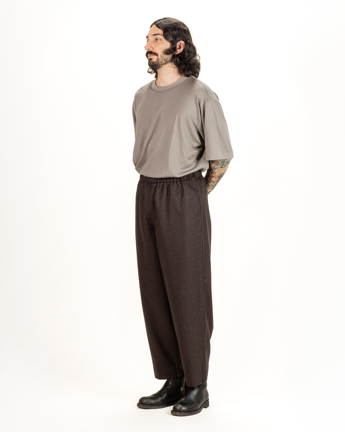 Gorsch Flannel Wool Easy Trousers - Brown - Standard & Strange