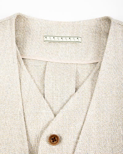 Gorsch Layered Front Jacket - Ivory Linen Tweed - Standard & Strange