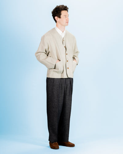 Gorsch Layered Front Jacket - Ivory Linen Tweed - Standard & Strange