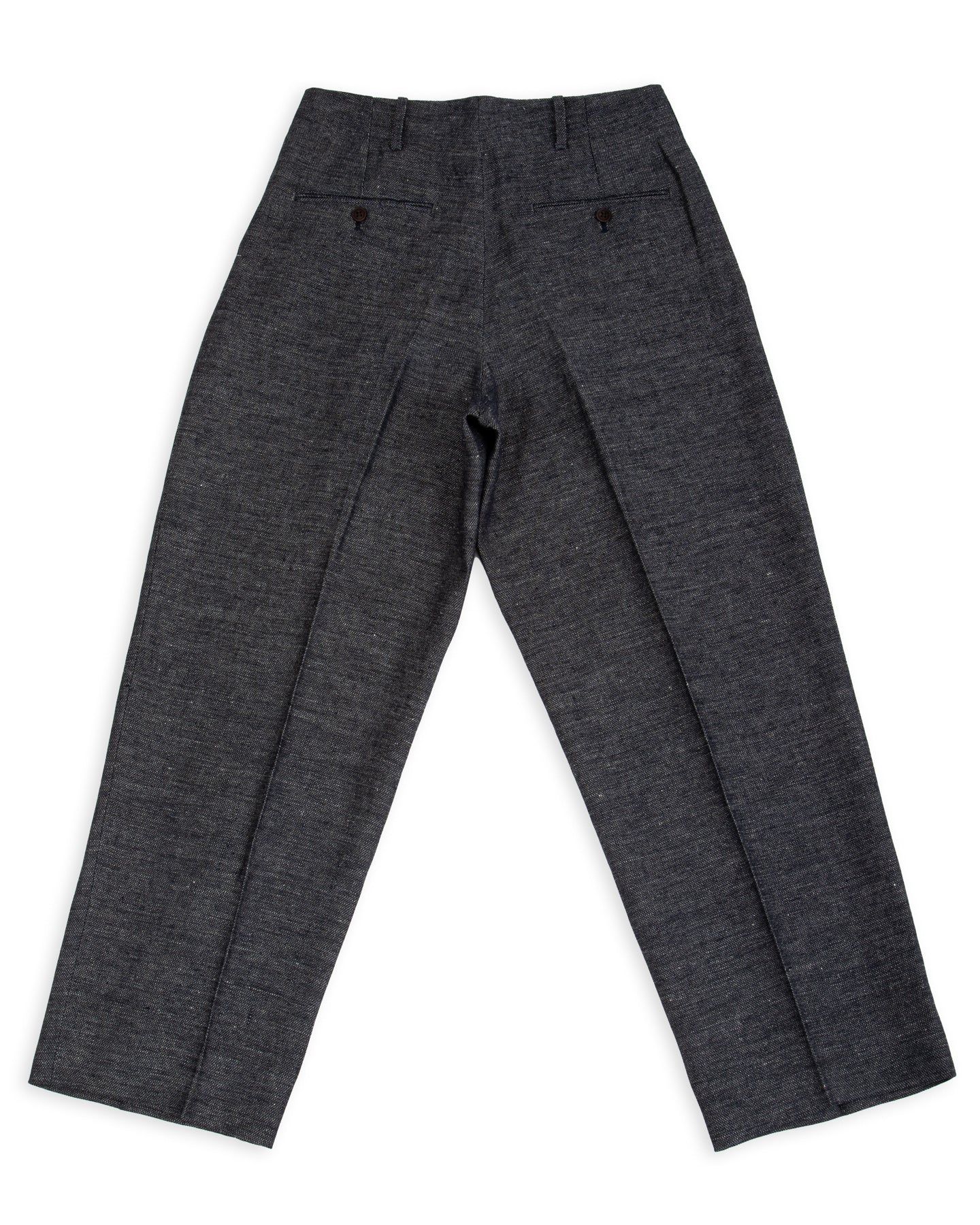 Gorsch Linen 2 Tuck Trousers - Navy/Grey - Standard & Strange