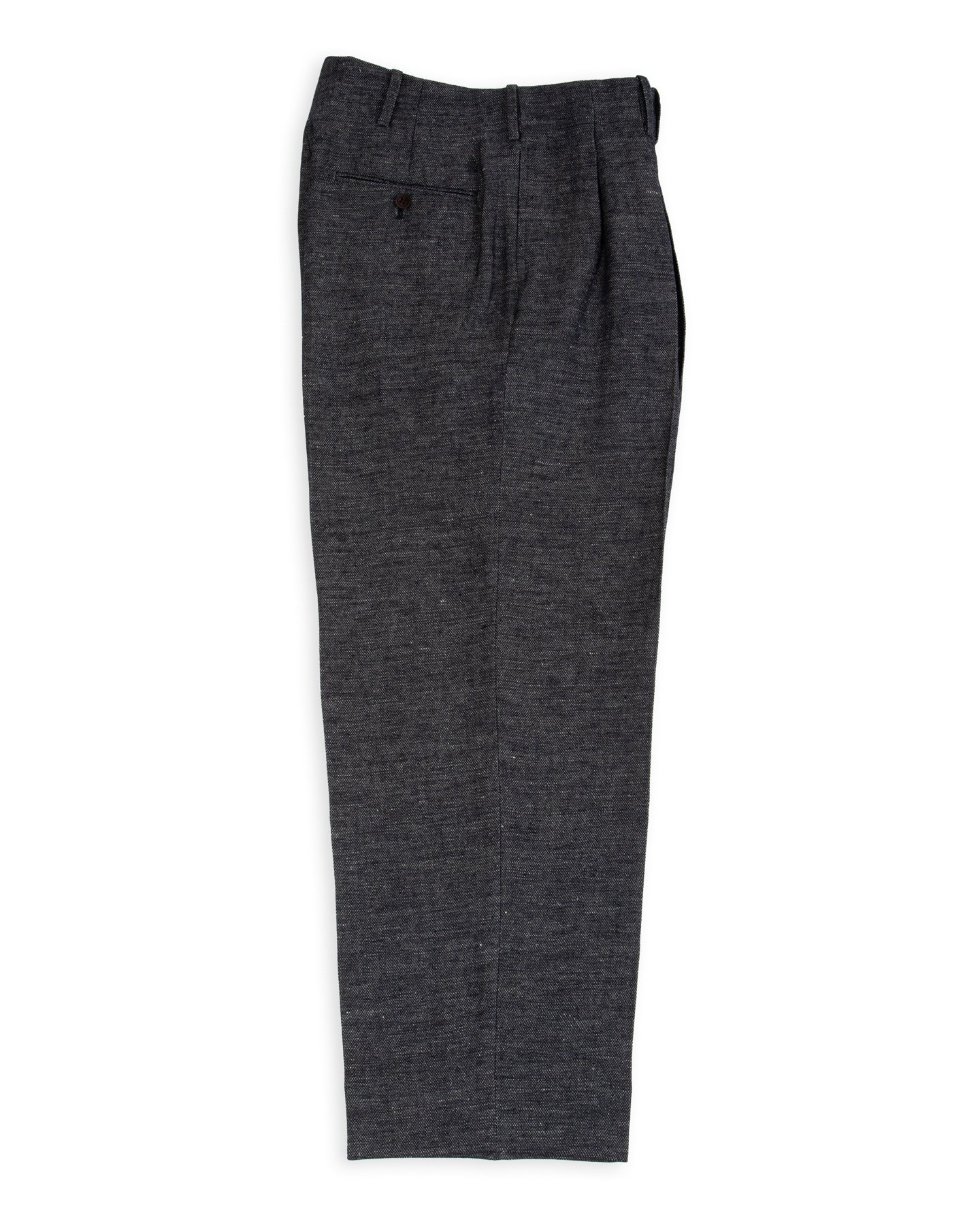 Gorsch Linen 2 Tuck Trousers - Navy/Grey - Standard & Strange