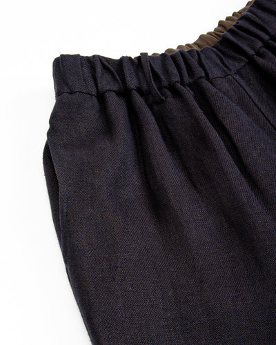 Gorsch Linen Easy Trousers - Navy/Brown - Standard & Strange