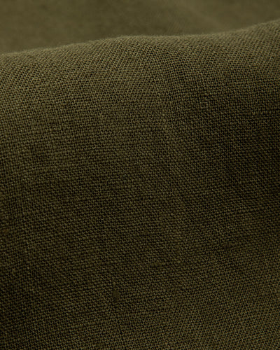 Gorsch Wide Silhouette Collar Shirt - Khaki Green French Linen - Standard & Strange