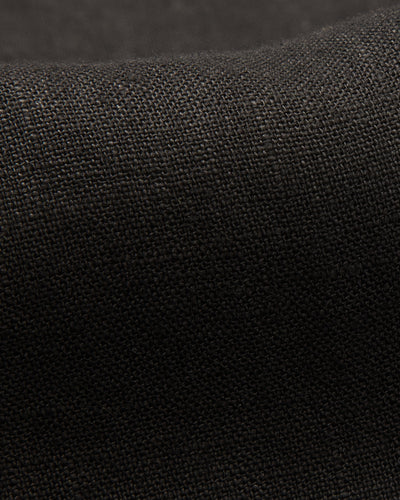 Gorsch Wide Silhouette Open Collar Shirt - Black French Linen - Standard & Strange