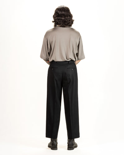 Gorsch Wool Two Tuck Trousers - Black Flannel - Standard & Strange