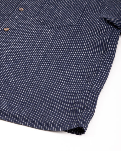 Gråbrodern Fröjel Short Sleeve Linen Shirt - Blue w/ Dots - Standard & Strange