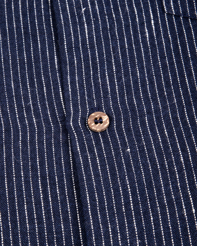 Gråbrodern Fröjel Short Sleeve Linen Shirt - Blue w/ Dots - Standard & Strange