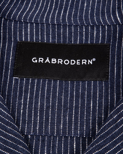 Gråbrodern Fröjel Short Sleeve Linen Shirt - Blue w/ Dots - Standard & Strange