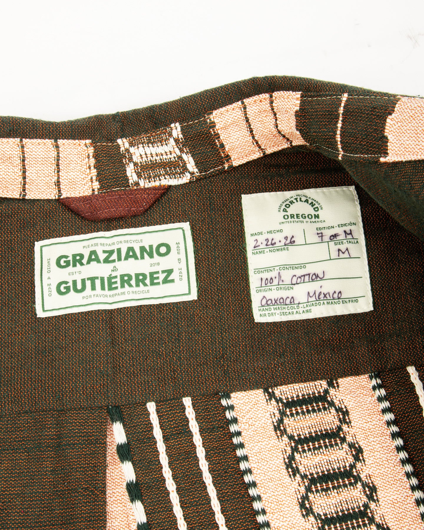 Graziano and Gutiérrez Work-Shirt - Verde Striped - Standard & Strange