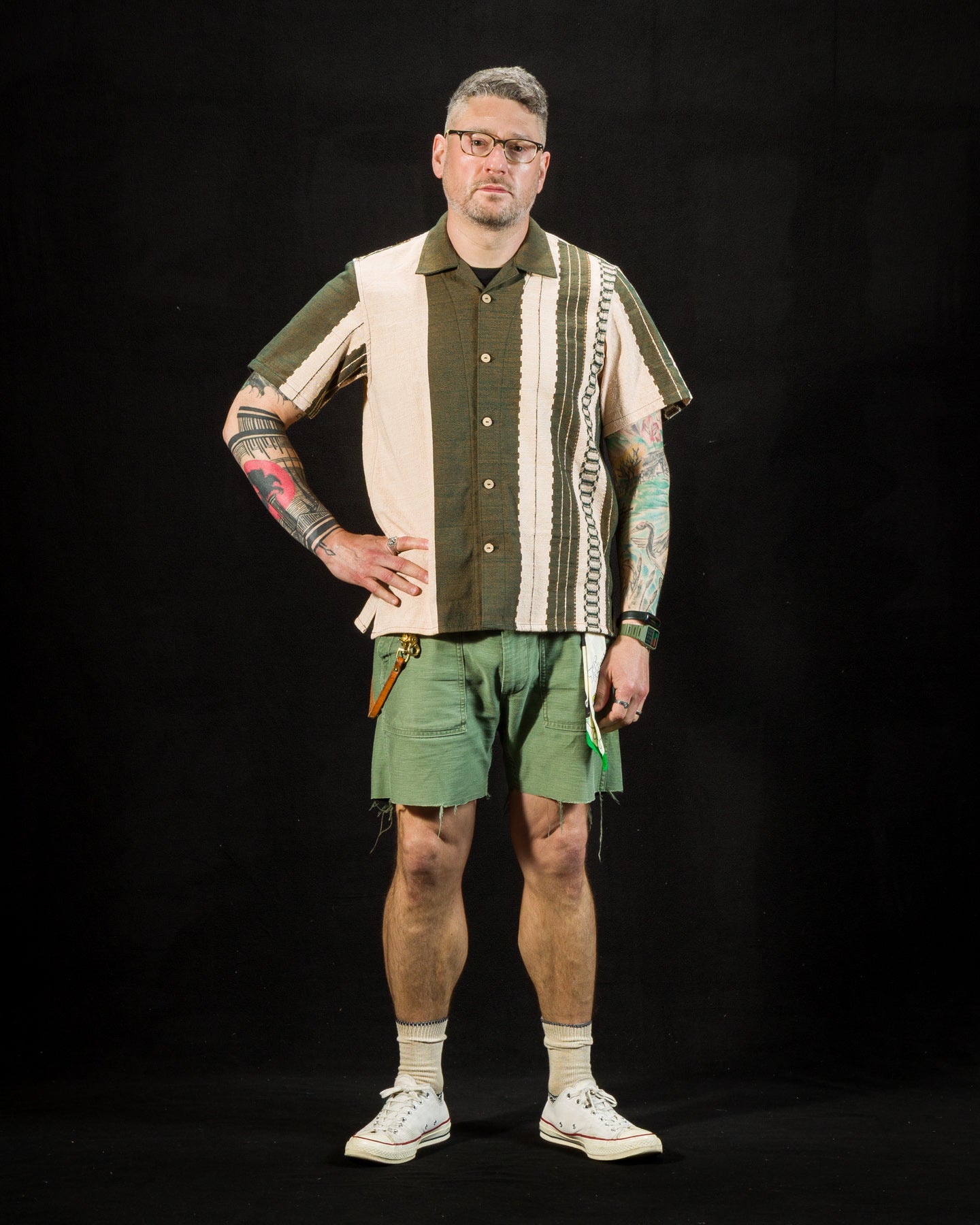 Graziano and Gutiérrez Camp Shirt - Verde Striped - Standard & Strange