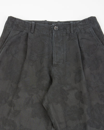 Hansen Bobby Wide Pleated Trousers - Black Flowers - Standard & Strange