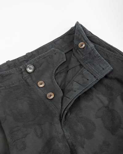 Hansen Bobby Wide Pleated Trousers - Black Flowers - Standard & Strange