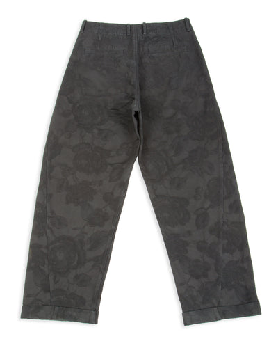 Hansen Bobby Wide Pleated Trousers - Black Flowers - Standard & Strange