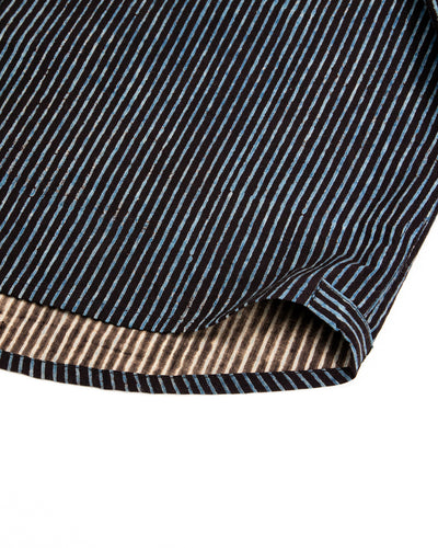 Indi + Ash Matty L/S Shirt - Indigo/Iron Cotton Block Print Stripe - Standard & Strange
