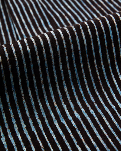 Indi + Ash Matty L/S Shirt - Indigo/Iron Cotton Block Print Stripe - Standard & Strange