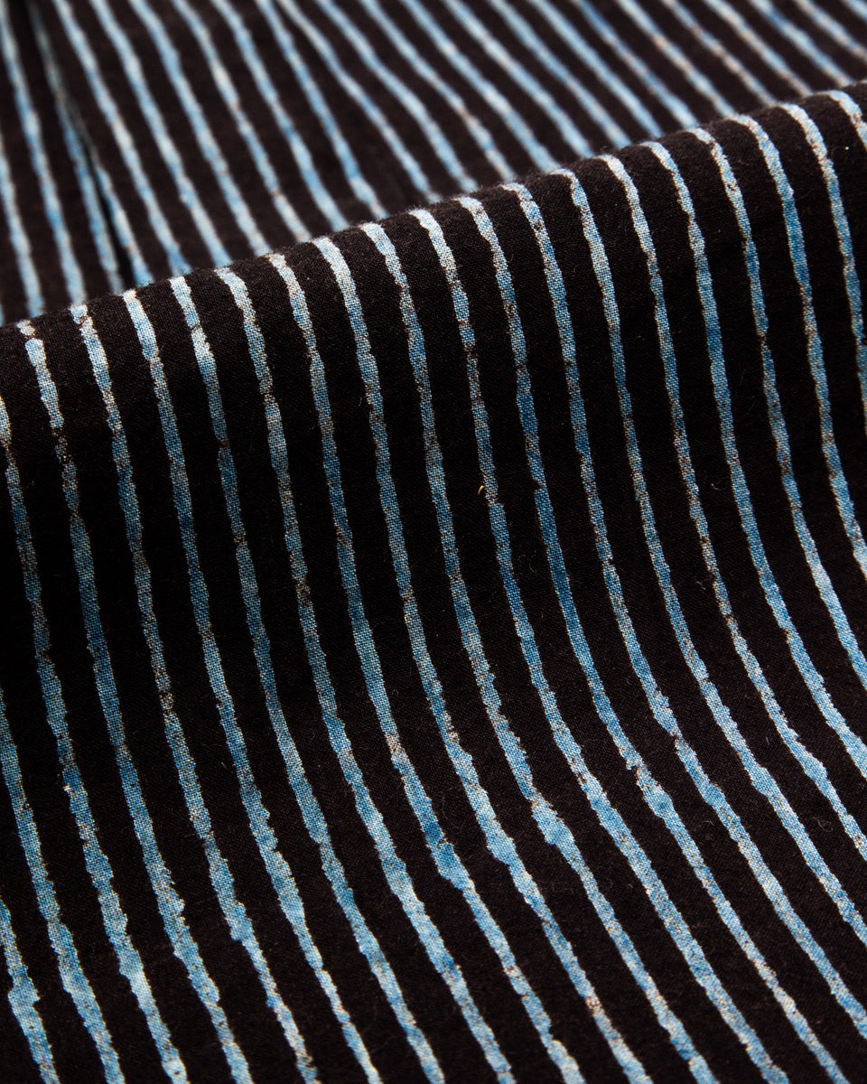 Indi + Ash Matty L/S Shirt - Indigo/Iron Cotton Block Print Stripe - Standard & Strange