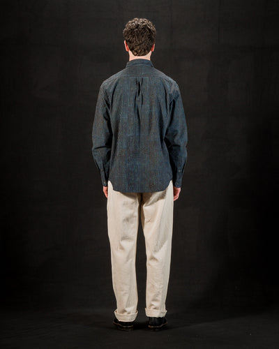 Indi + Ash Matty L/S Shirt - Indigo/Iron Cotton Block Print Stripe - Standard & Strange