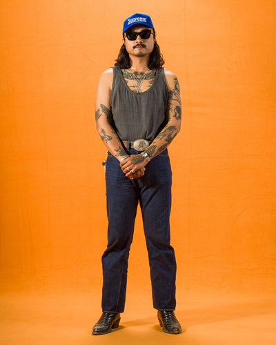 Indi + Ash Ripley Tank - Iron/Indigo Handwoven Kala Cotton Chambray - Standard & Strange