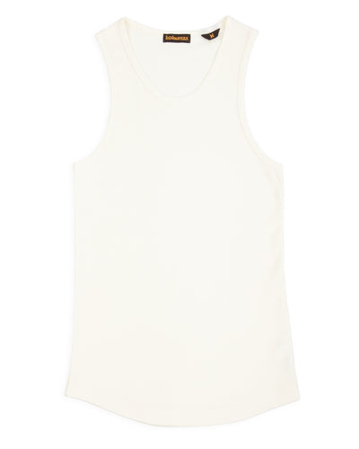 Indigofera Frank Tank - Cockatoo White Cotton Rib - Standard & Strange