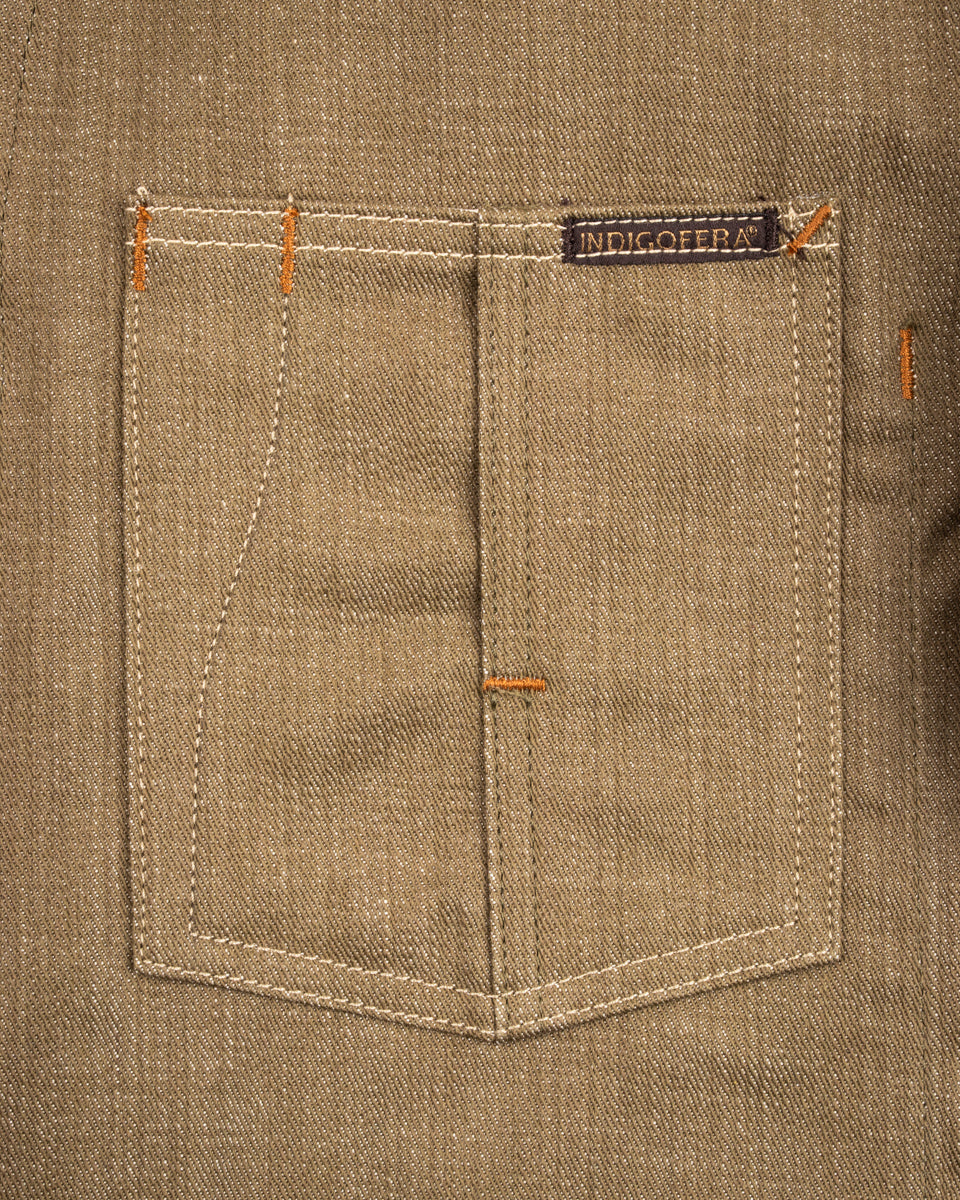Indigofera Kurt Jacket - Desert Moss Green Selvedge - Standard & Strange