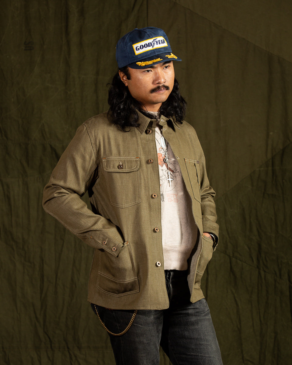 Indigofera Kurt Jacket - Desert Moss Green Selvedge - Standard & Strange