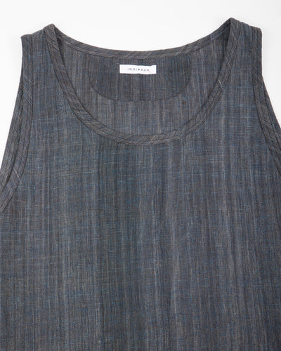 Indi + Ash Ripley Tank - Iron/Indigo Handwoven Kala Cotton - Standard & Strange