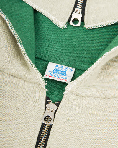 Warehouse The Olympic Champion Sweat Parka - Beige/Green - Standard & Strange