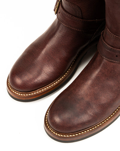 John Lofgren Wabash Engineer Boots - Burnt Burgundy Ezo Deerskin - Standard & Strange