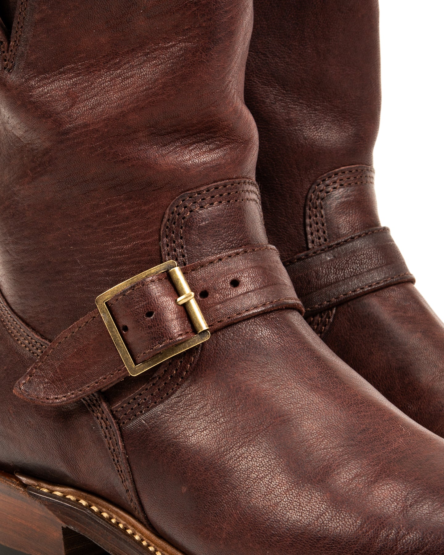 John Lofgren Wabash Engineer Boots - Burnt Burgundy Ezo Deerskin - Standard & Strange