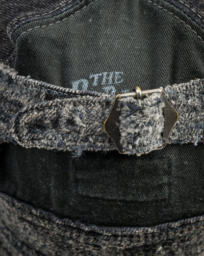 Kapital 11.5ozBLKxBLK Denim The Old Man And The Sea Hat(Crash Remake) - Black x Black - Standard & Strange