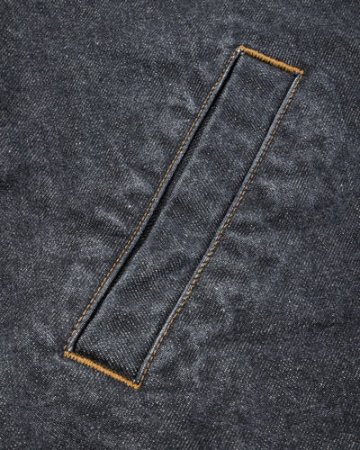 Kapital 14oz BLKxECR Denim T-Back Drizzler JKT - Black x Ecru - Standard & Strange