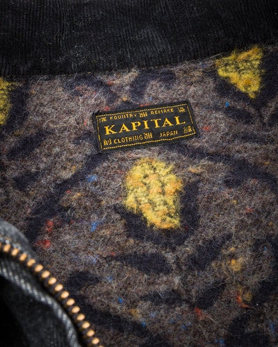 Kapital 14oz BLKxECR Denim T-Back Drizzler JKT - Black x Ecru - Standard & Strange