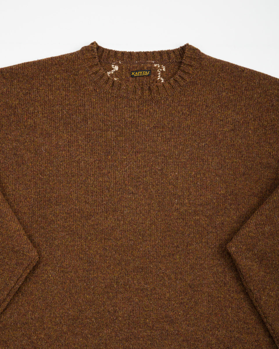 Kapital 5G Wool BONE Crew Sweater - Brown - Standard & Strange
