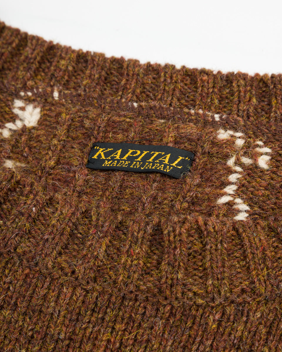 Kapital 5G Wool BONE Crew Sweater - Brown - Standard & Strange